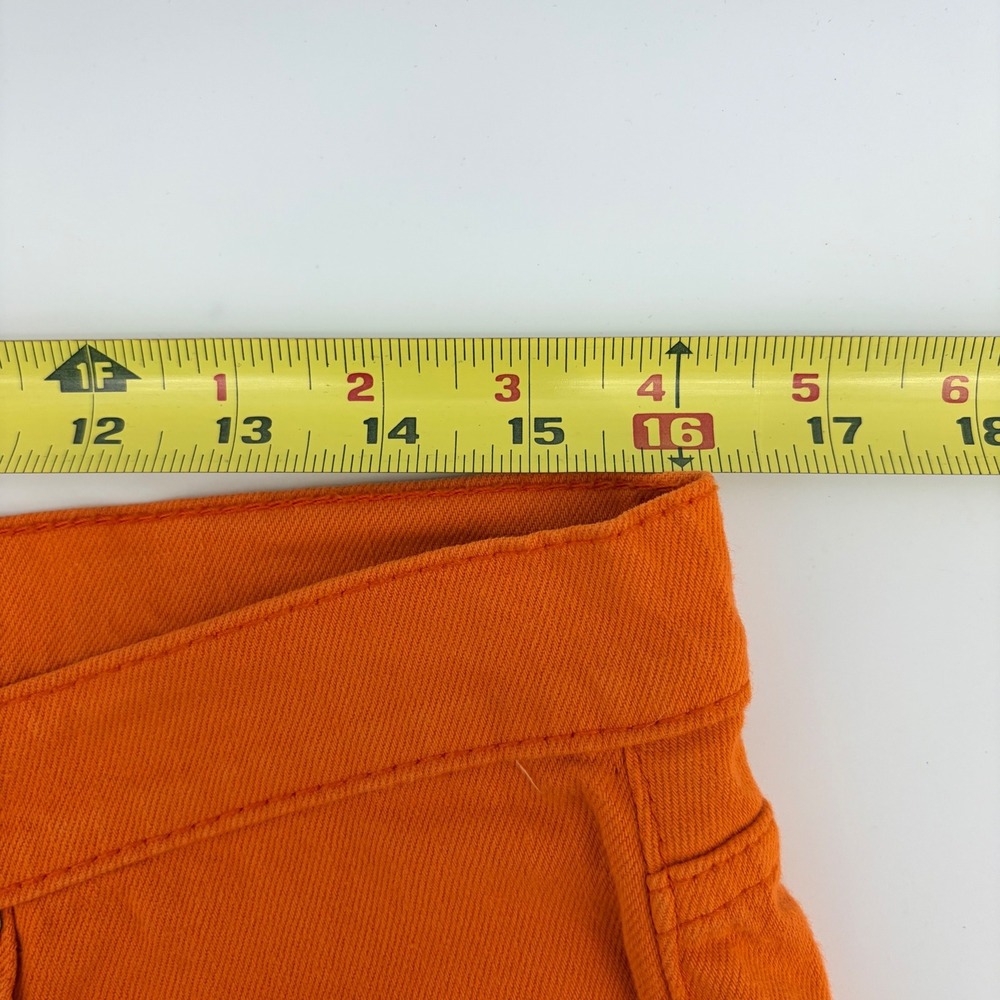 Ralph Lauren Sport Denim Shorts Size 29 Orange Stretch Cotton Summer Preppy - Picture 4 of 6